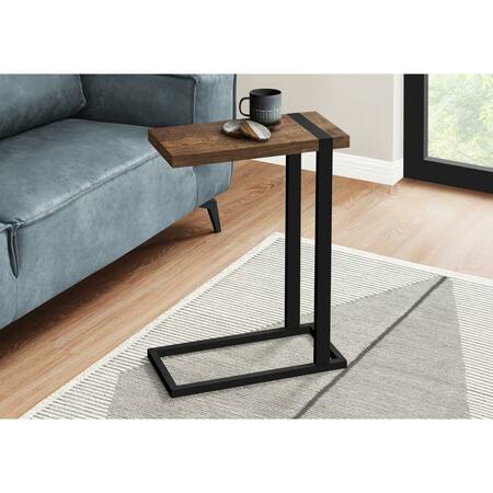 DAPHNES DINNETTE 9.5 in. Accent Table - Brown Reclaimed Wood-Look & Black Metal DA3070861